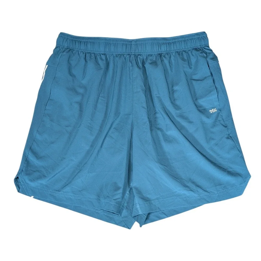 DSG Mens 7 Inch Stride Running Shorts Teal Blue XL NWT Athletic Gym Training